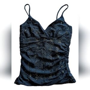 Twenty one sparkly top, Size M, black and gold color.